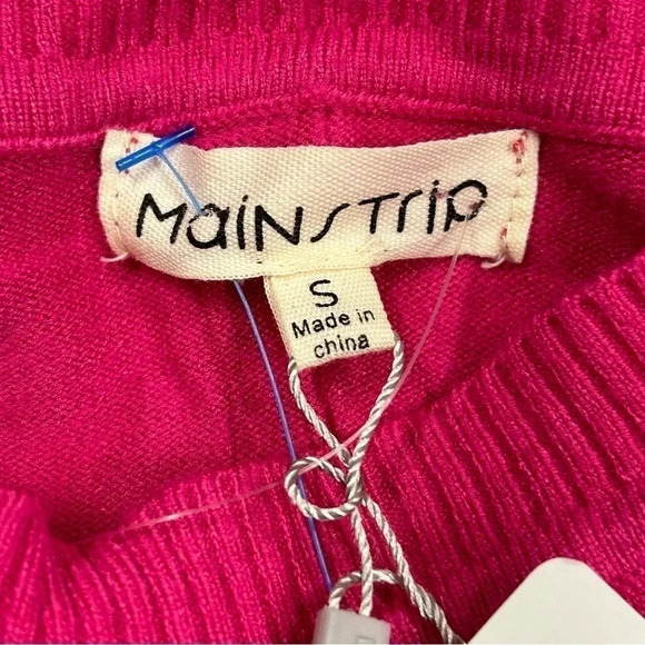NWT Main Strip Hi Lo Sweater Women’s Small‎ Fushia Style LL20346 Side Slits - Picture 3 of 9